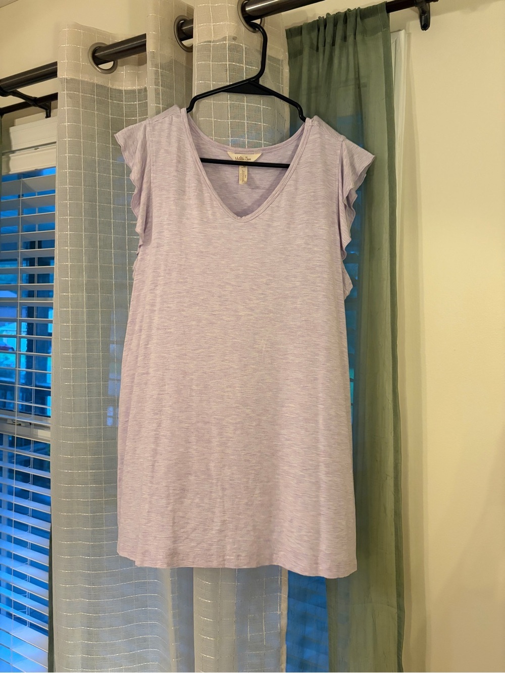 Matilda Jane Lavender V-Neck Flutter Sleeve Tank